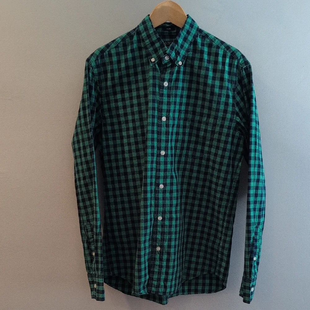 J. Crew Men's Medium Slim Fit Flex Washed Long Sleeve Button Down Style #BE208 - Picture 1 of 15
